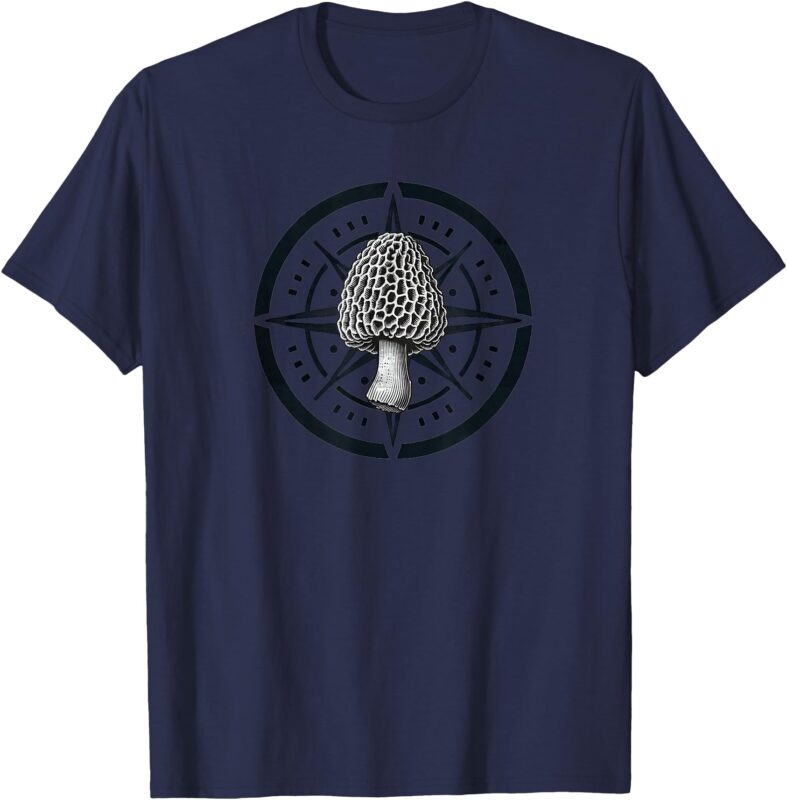 Morel Compass Mushroom Hunting Forager T-Shirt