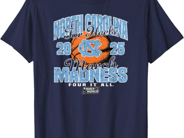 North carolina tar heels march madness 2025 w bball retro t-shirt