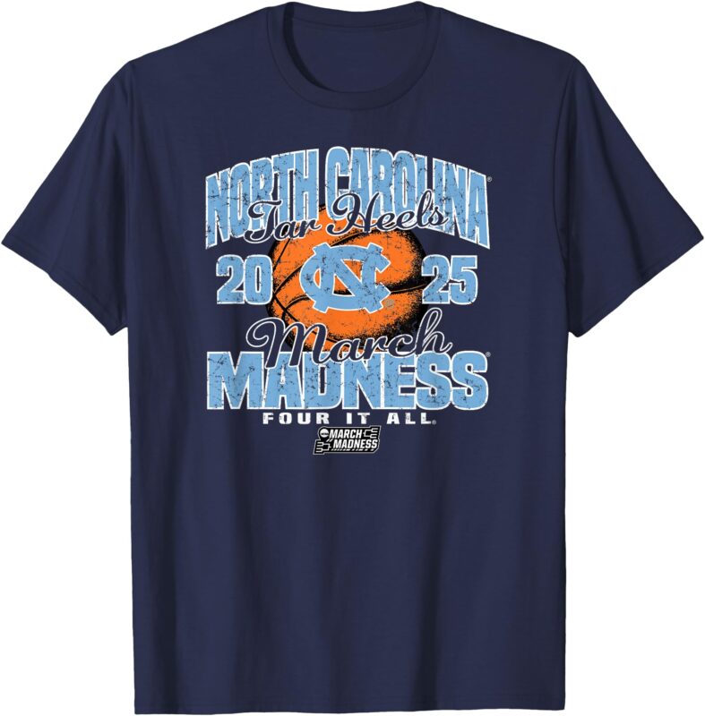 North Carolina Tar Heels March Madness 2025 W Bball Retro T-Shirt
