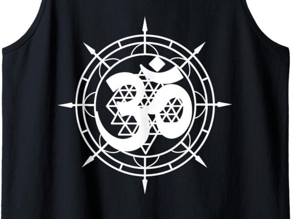 Om yantra spiritual symbol meditation yoga mindfulness aum tank top t shirt design online