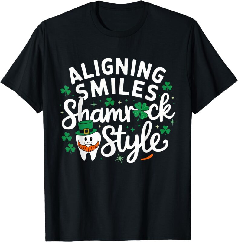 Orthodontist St Patrick’s Day Orthodontic Staff Shamrock T-Shirt
