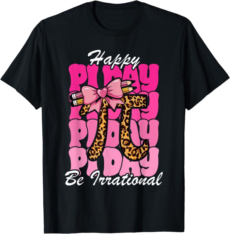 Pi Day Coquette Bow Leopard Women Kids Toddler Math Teacher T-Shirt