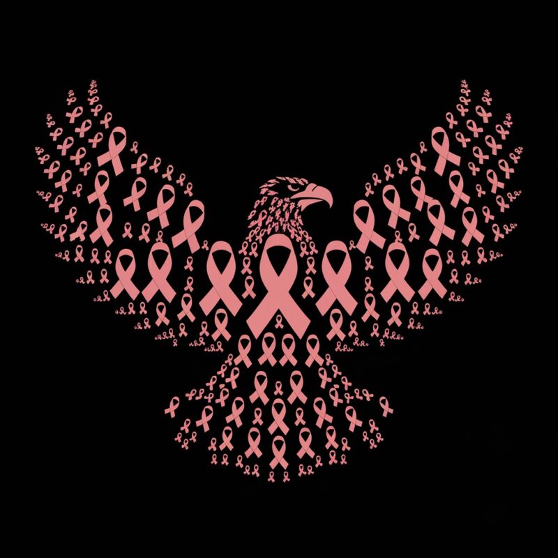 Pink Ribbon Eagle Graphic – Breast Cancer Awareness Eagle