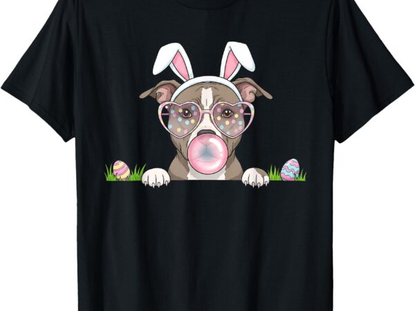 Pitbull bunny bubble gum easter day womens mens kids t-shirt