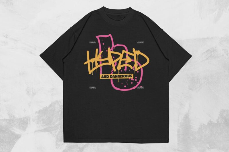 Futuristic Streetwear Graffiti T-shirt Designs Bundle Vol. 1