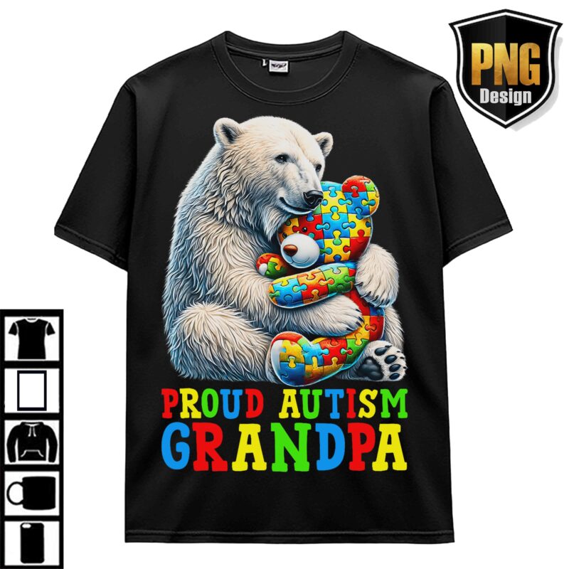 Autism Awareness April Wear Blue Be Kind Elephant Giraffe Animal Puzzle T-Shirt Design 20 PNG