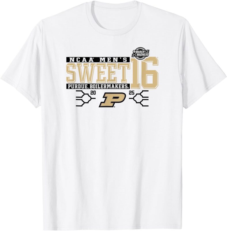 Purdue Boilermakers Sweet 16 2025 Men’s March Madness White T-Shirt
