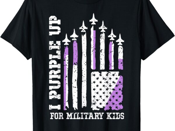 Purple up for military kid u.s flag military child month t-shirt