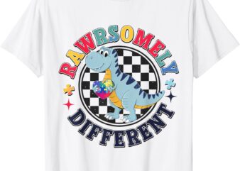 Rawrsomely Different Autism Funny Dinosaur Autism For Son T-Shirt