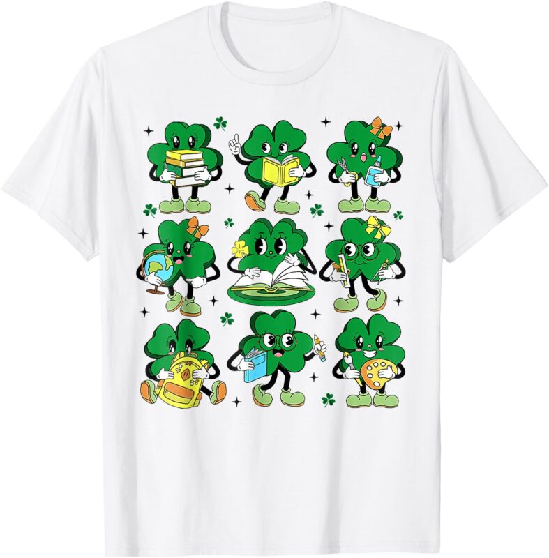 Reading Shamrock St Patricks Day Irish Teacher T-Shirt