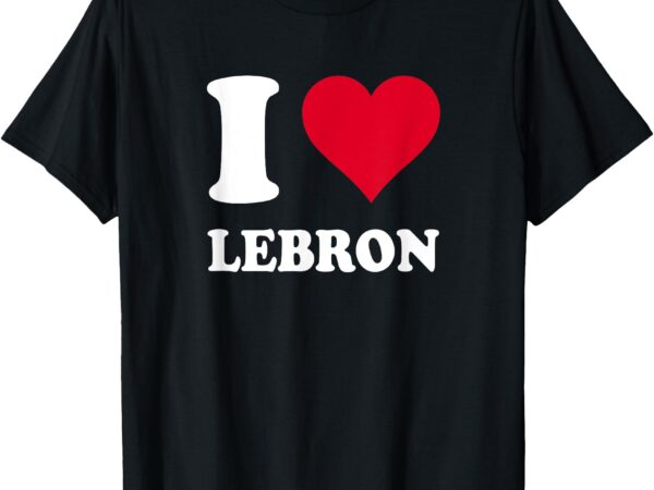 Red heart i love lebron t-shirt