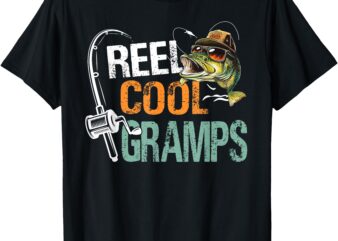Reel Cool Gramps Fishing Gramps Birthday Vintage T-Shirt