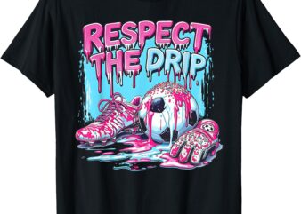 Respect The Drip Soccer Ice Cream Drip With Sprinkles Boys T-Shirt