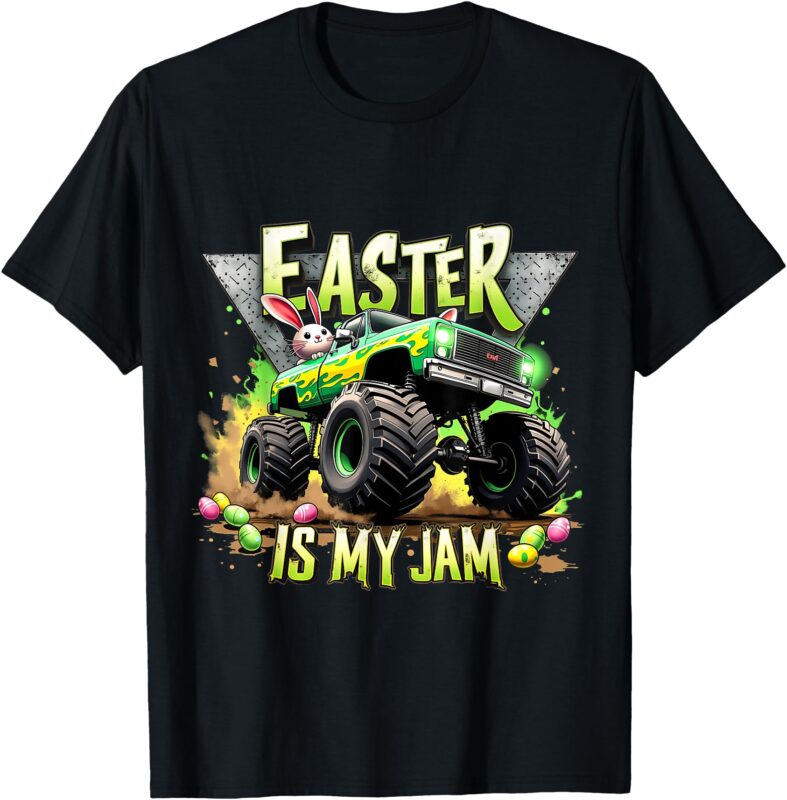 Retro Easter Is My Jam Monster Truck Off-Road Fun Graphic T-Shirt