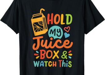 Retro Funny Toddler Boy Girl Hold My Juice Box & Watch This T-Shirt