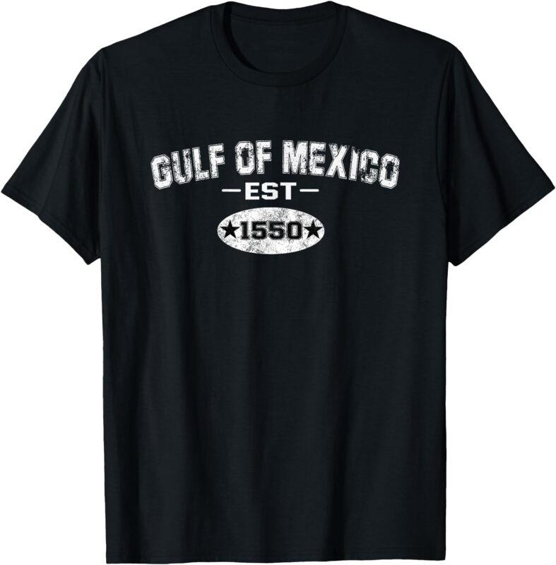 Retro Gulf of Mexico Est 1550 Mexican Flag T-Shirt