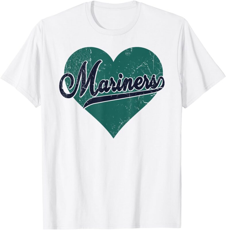 Retro Mariners Nickname Shirt Vintage Mariners Heart T-Shirt