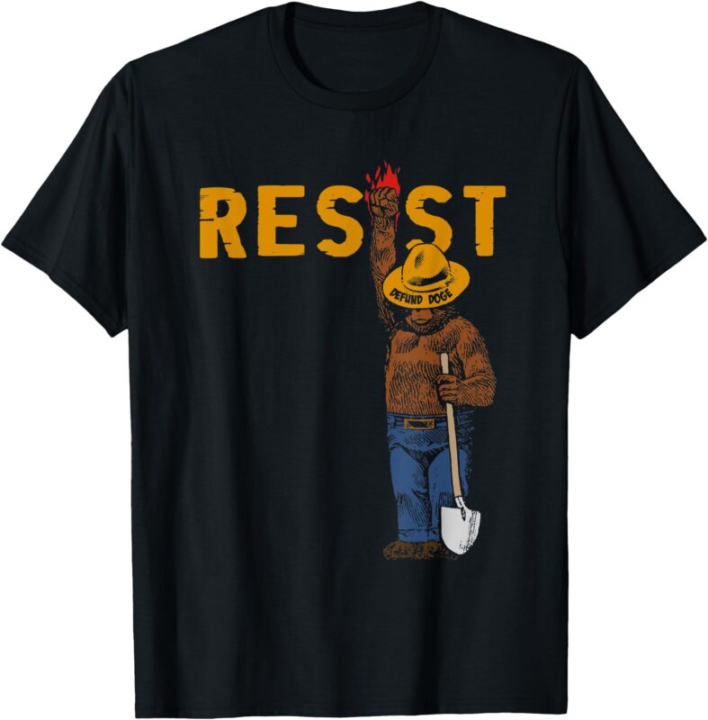 Retro Smokey The Resist Bear Funny Bear Tees T-Shirt
