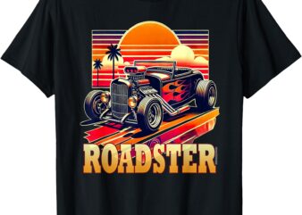 Retro Vintage 80s Roadster Car Street Rod Classic Dad Race T-Shirt