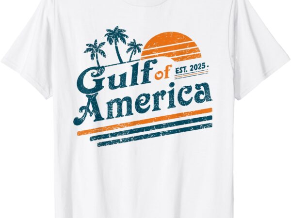 Retro vintage gulf of us america 2025 american flag mexico t-shirt