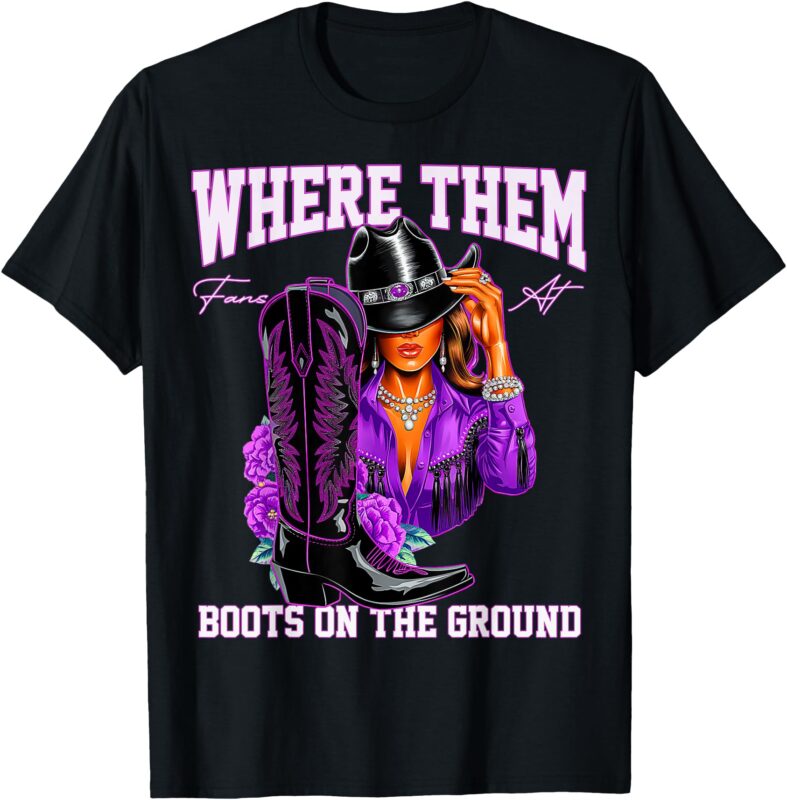 Retro boots on the ground t shirt where them fans at T-Shirt