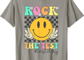 Rock The Test Motivational Testing Day Smile Face Test Day T-Shirt