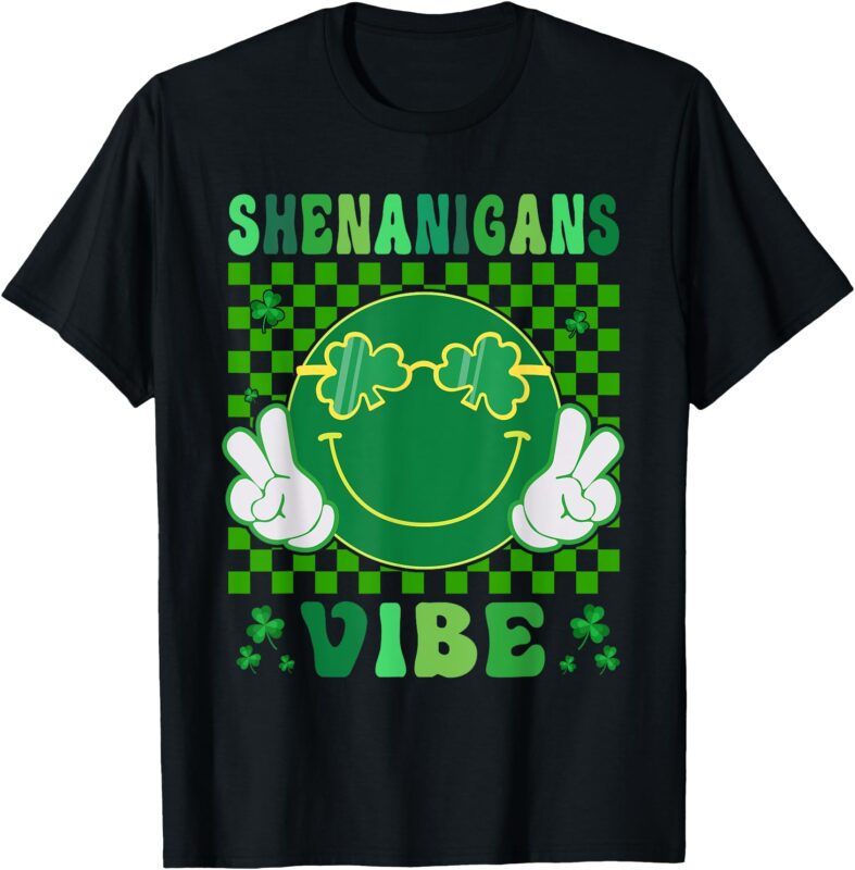 Shamrock St Patricks Day Shirts Women Men Kids Groovy Lucky T-Shirt