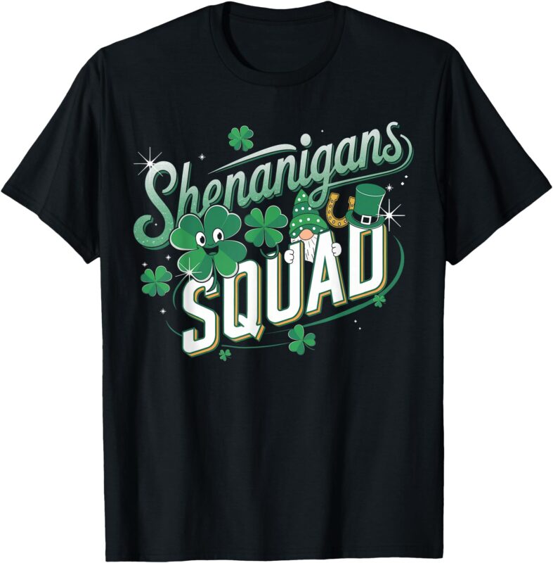 Shenanigans Squad St Patricks Day Irish Shamrock Matching T-Shirt