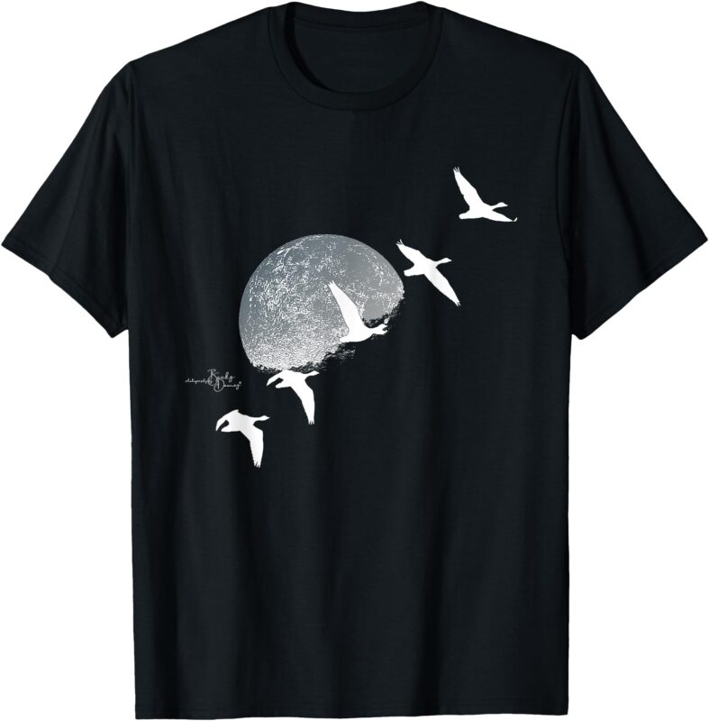 Snowgeese Silhouette & the Moon T-Shirt