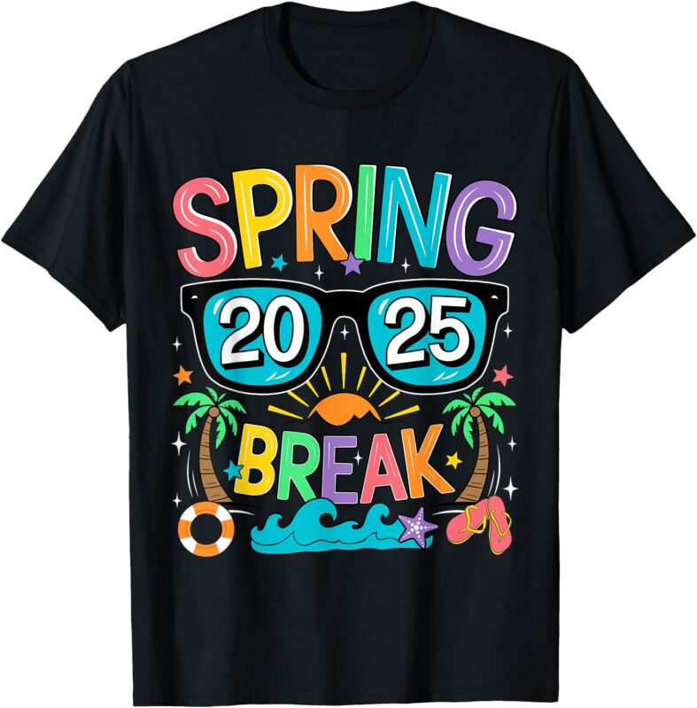 Spring Break Squad Vintage 2025 Florida Cool Sunglasses T-Shirt