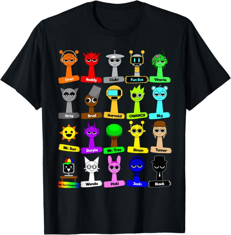 Sprunki Funny Toys For Boys and Girls Birthday Decoration T-Shirt