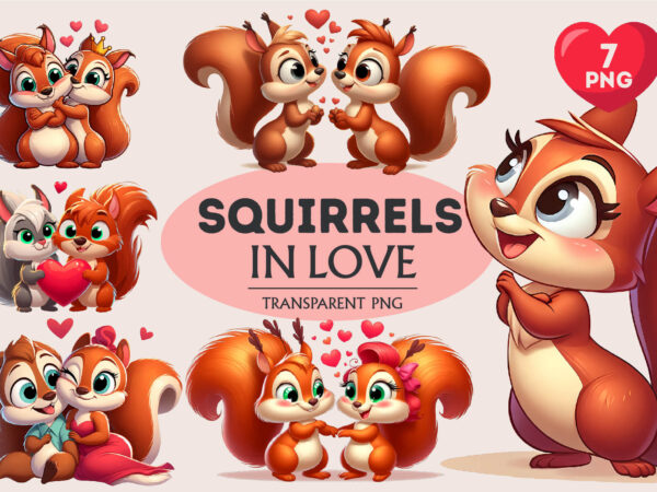 Squirrels in love. valentine’s day, png. t shirt template vector Squirrels in love. valentine’s day, png. t shirt template vector