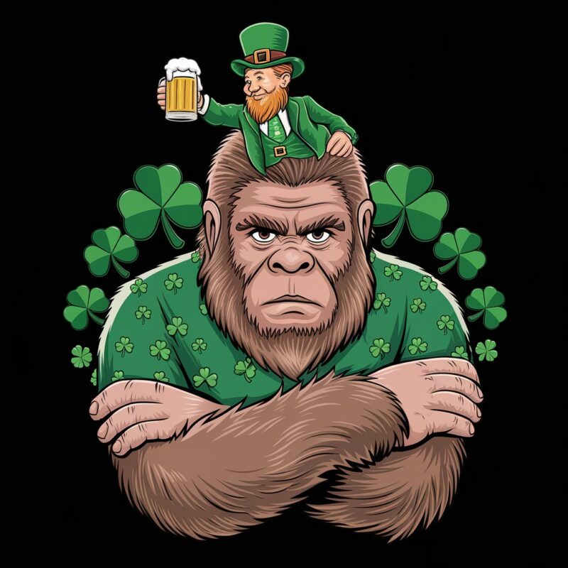 St. Patrick’s Bigfoot Graphic Irish Leprechaun