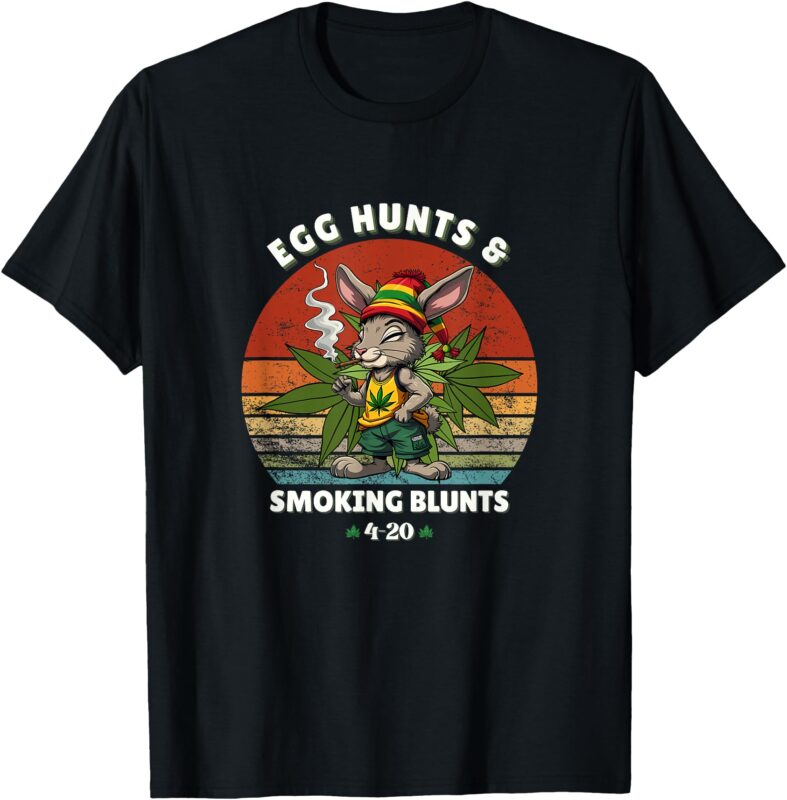 Stoned Easter Bunny With Joint 4_20 Marijuana Easter 420 Day T-Shirt