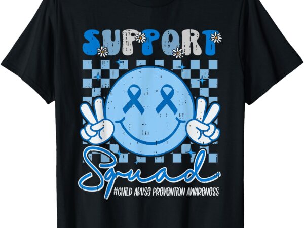 Support squad child abuse prevention awareness smile face t-shirt