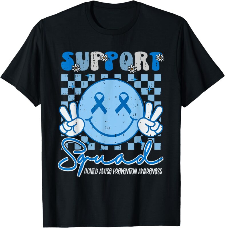 Support Squad Child Abuse Prevention Awareness Smile Face T-Shirt