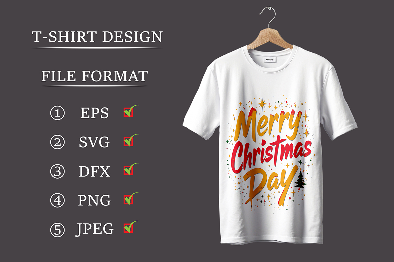 Merry Christmas Day Typography T-Shirt Design
