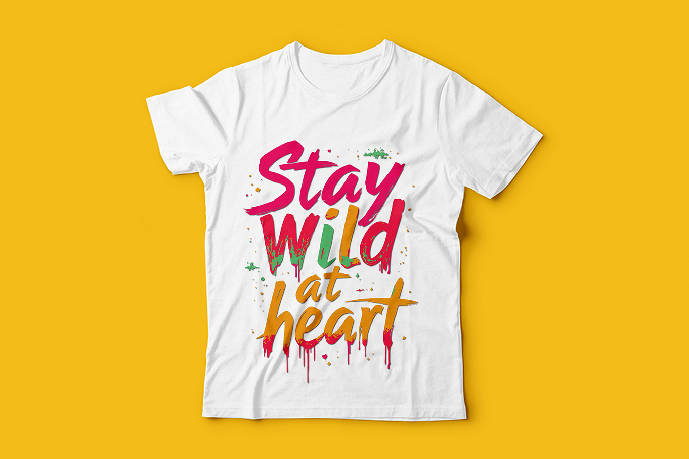 Stay Wild at Heart Typography T-Shirt Design
