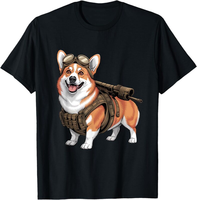 Tactical Corgi Dog Lovers Funny Pet Enthusiasts Design T-Shirt