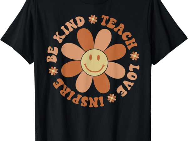 Teach love inspire retro smile daisy teachers sped teacher t-shirt