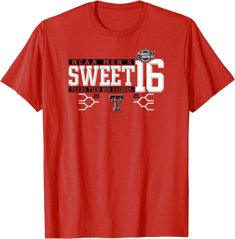 Texas Tech Red Raiders Sweet 16 2025 Men’s March Madness Red T-Shirt