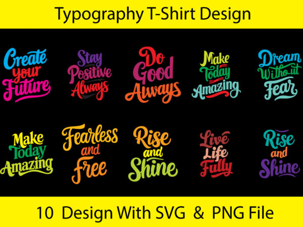 Typography t-shirt design bundle pack