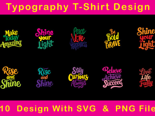 Typography t-shirt design bundle pack