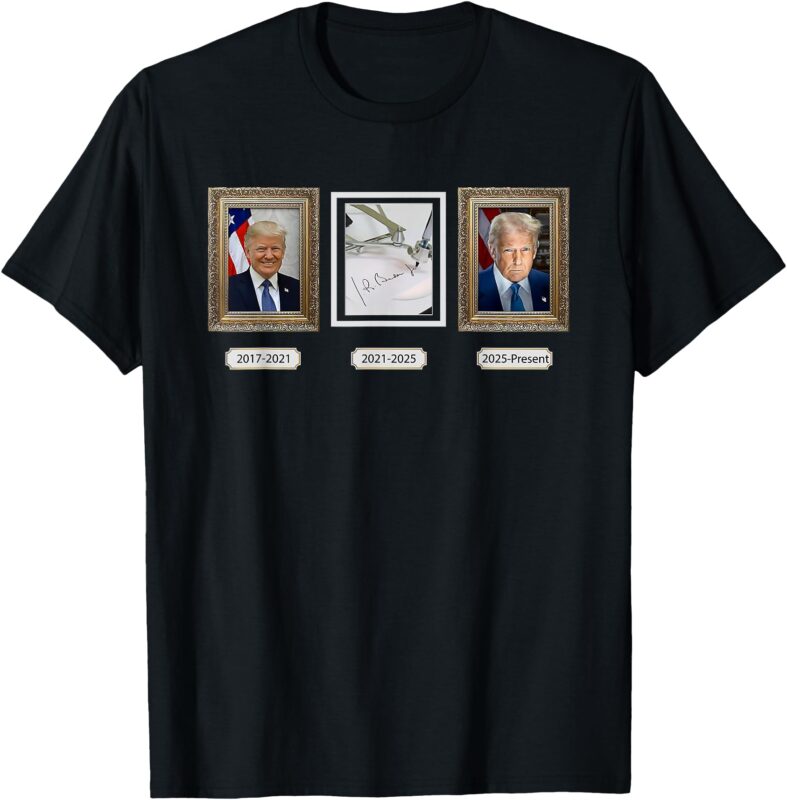Trump 45 47 President Portrait Autopen Funny Trendy Meme T-Shirt