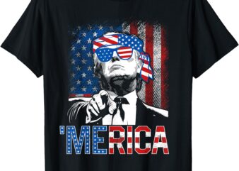 Trump ‘Merica 4th Of July 47th President American Flag Funny T-Shirt