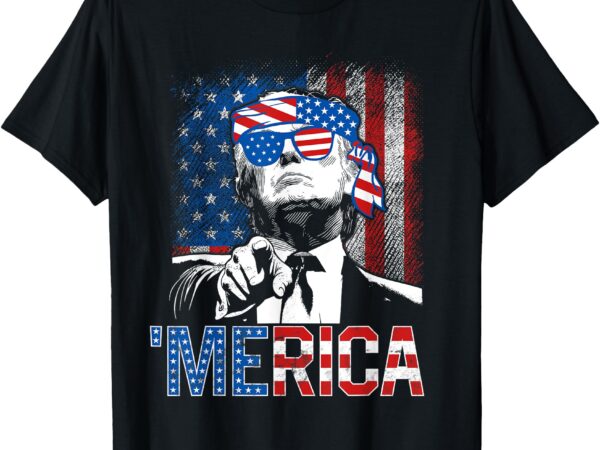 Trump ‘merica 4th of july 47th president american flag funny t-shirt