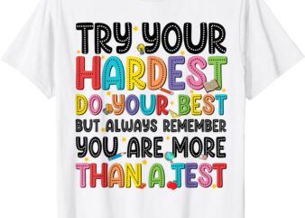Try Your Hardest Do Your Best Test Testing Day Teachers T-Shirt