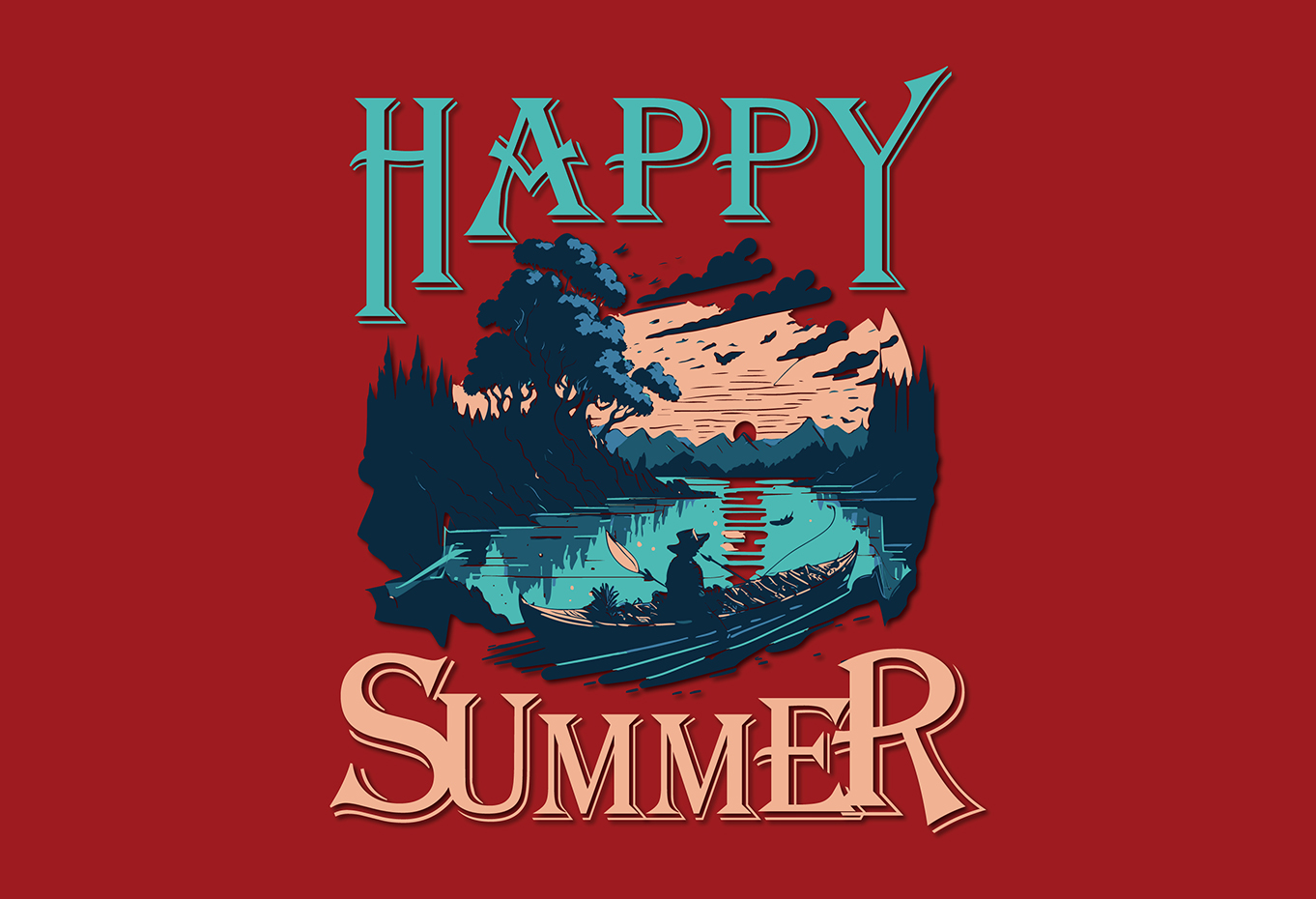 Happy Summer Typography T-Shirt Design