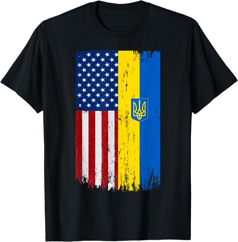 Ukrainian American Lover USA Ukraine Flag Pride Ukrainian T-Shirt