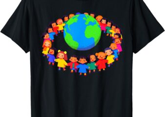 Unity Around The World – Kids Holding Hands Global Peace T-Shirt